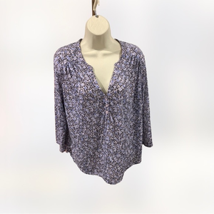 H&M‎ Floral V Neck top Size L
